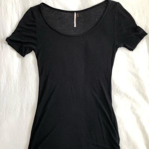 Free People Women’s Long Black Tee
